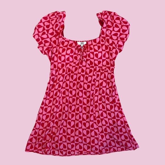 Pink heart print mini dress large - Picture 8 of 8